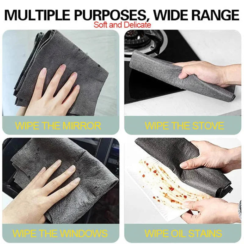 Afralia™ Microfiber Cleaning Cloth Set 5Pcs for Kitchen Bathroom Car