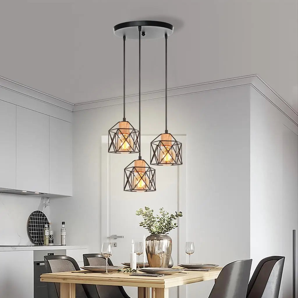 Afralia™ Wood LED Pendant Chandelier: Modern Nordic Home Decor Hanging Light for Kitchen, Living, Dining Room