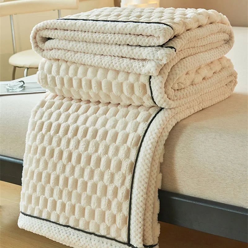 Afralia™ Cozy Flannel Fleece Blanket for Warm Autumn Winter Sleep