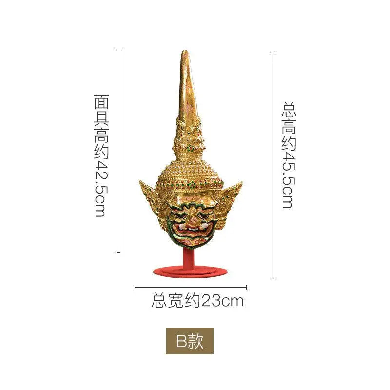 Afralia™ Thai-Inspired Face Decoration - Handcrafted Clubhouse & Hotel Décor