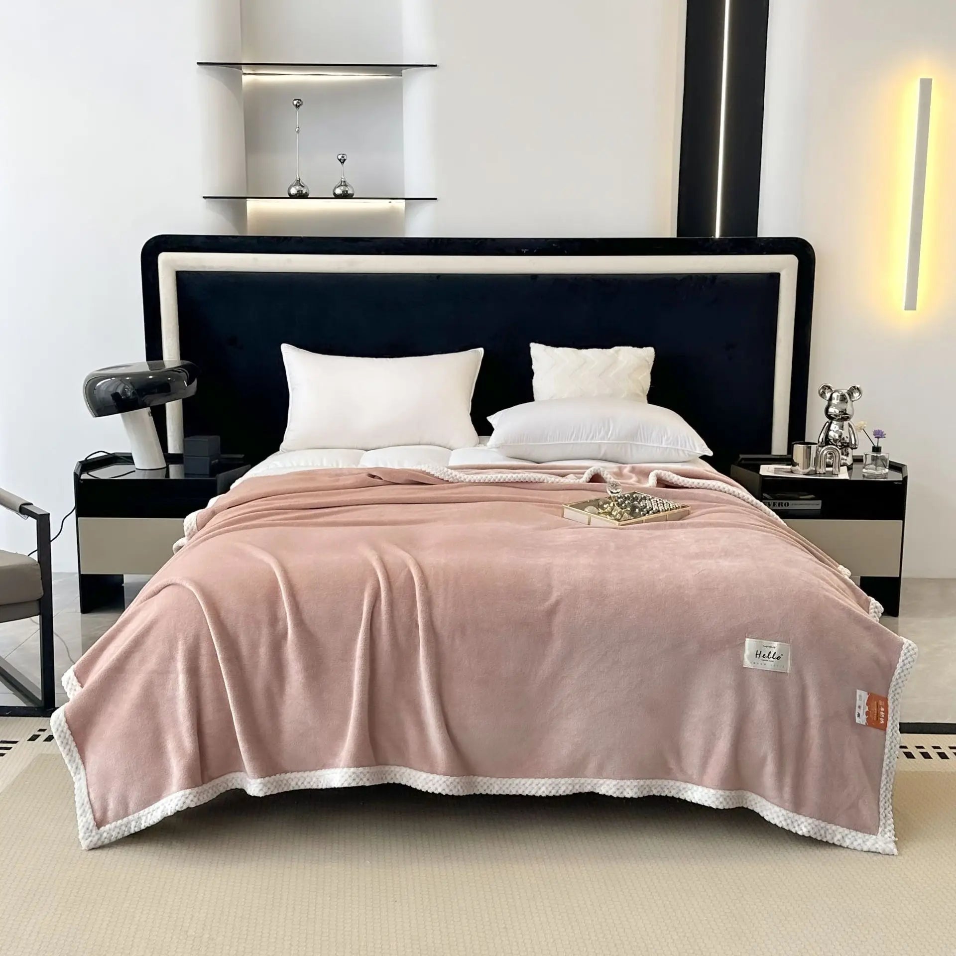 Afralia™ Cozy Flannel Nap Blanket - Solid Color Warmth