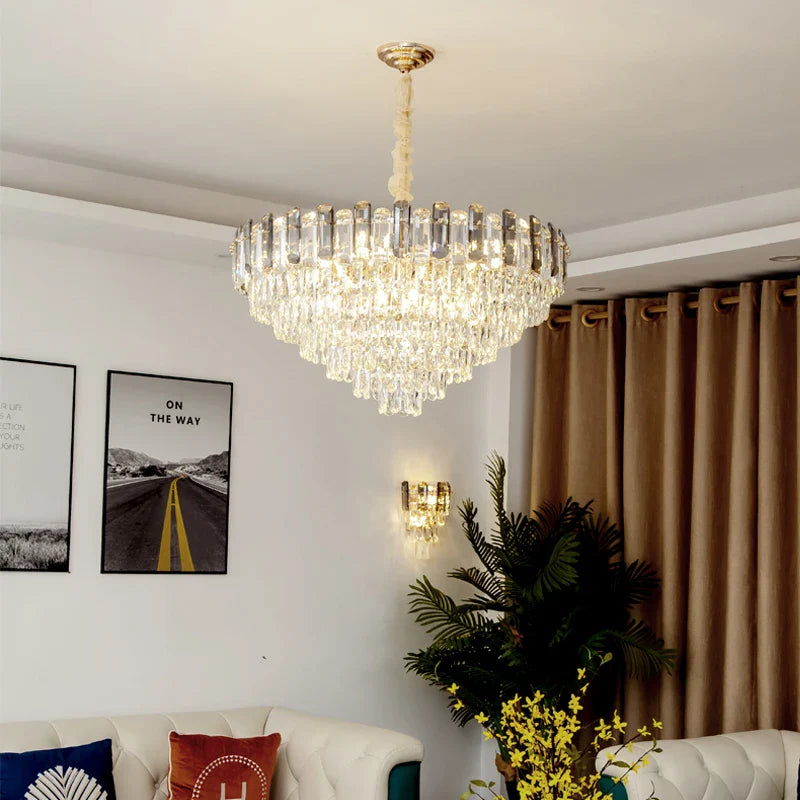 Afralia™ Luxury Crystal Chandelier for Living Room, Bedroom, and Restaurant