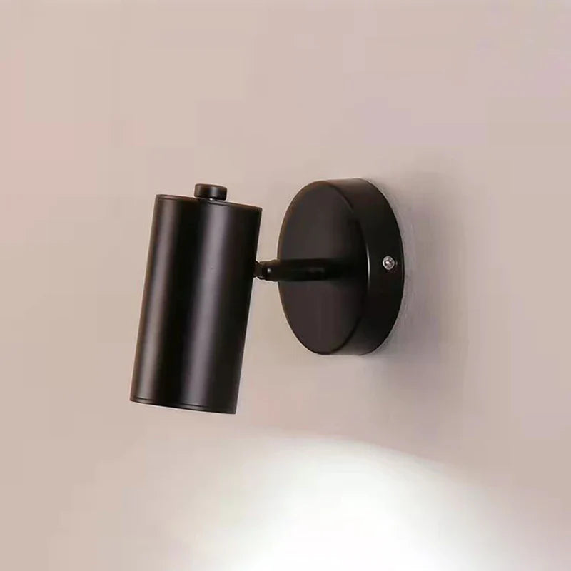 Afralia™ Nordic Bedroom Wall Sconce Lamp Rotating Spotlight in Gold Black