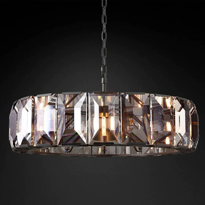 Afralia™ Modern LED Crystal Chandelier for Dining Living Bedroom - Elegant Round Rectangle Design