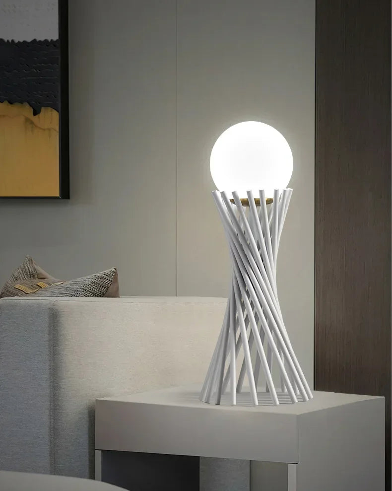 Afralia™ Small Waist Gold Bedside LED Desk Lamp - Nordic Modern Minimalist Design