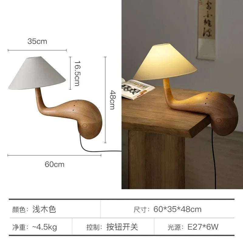Afralia™ Solid Wood Table Lamp LED E27 Minimalist Zen Art Decor for Tea Room & Study