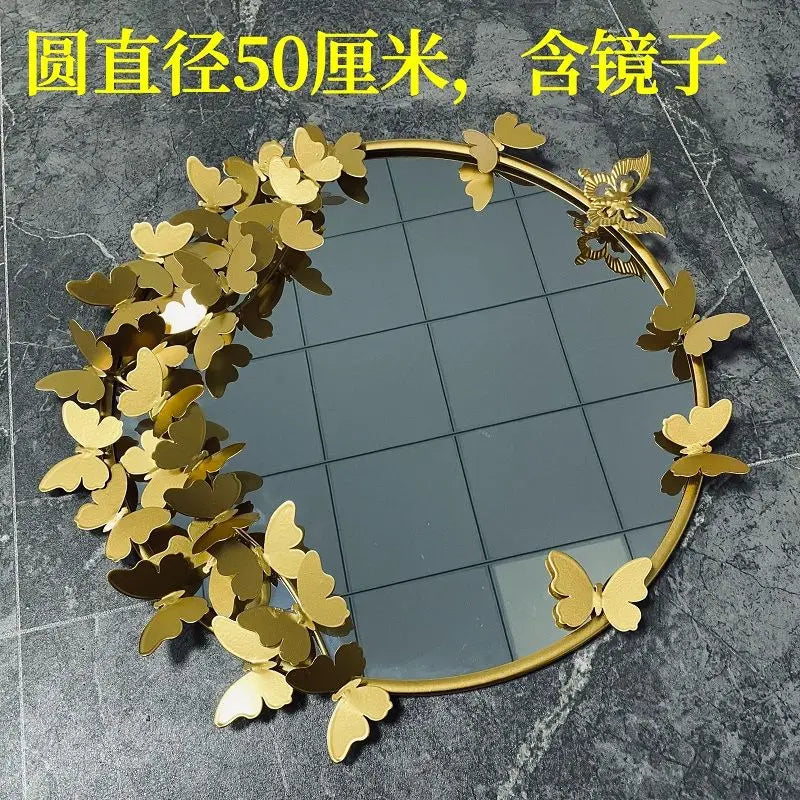 Afralia™ Metal Wall Mirror for Bathroom, Bedroom & Hallway Décor