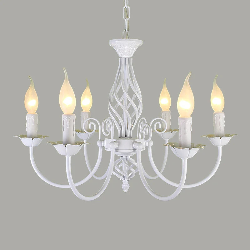 Afralia™ Retro Black White Chandelier Metal Lamp for Dining Living Room Hotel Lighting