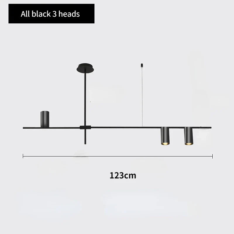 Scandinavian Style Kitchen Chandelier Black and Gold Afralia™ Designer Lamp