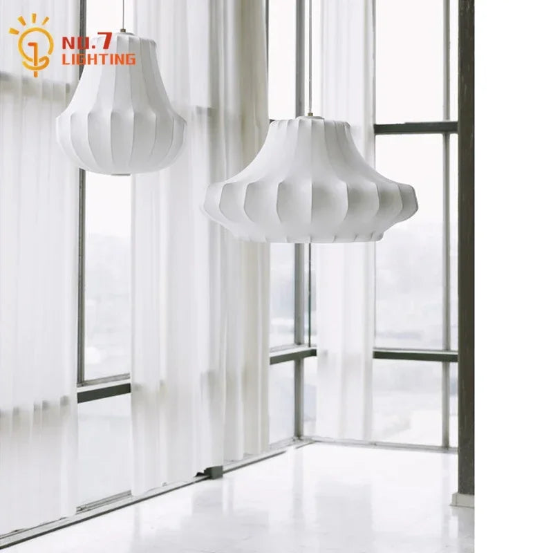 Afralia™ Minimalist Silk Pendant Lights for Any Room LED Indoor Lighting