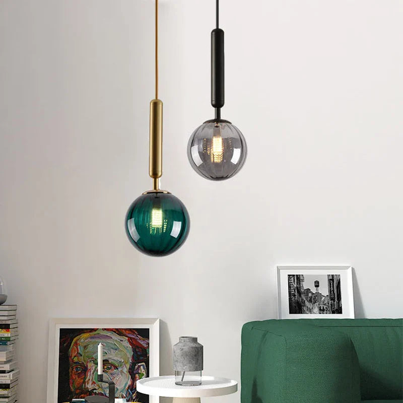 Glass Ball Pendant Light by Afralia™: Modern Kitchen Dining Room Hanging Lampshade for Stylish Lighting Décor