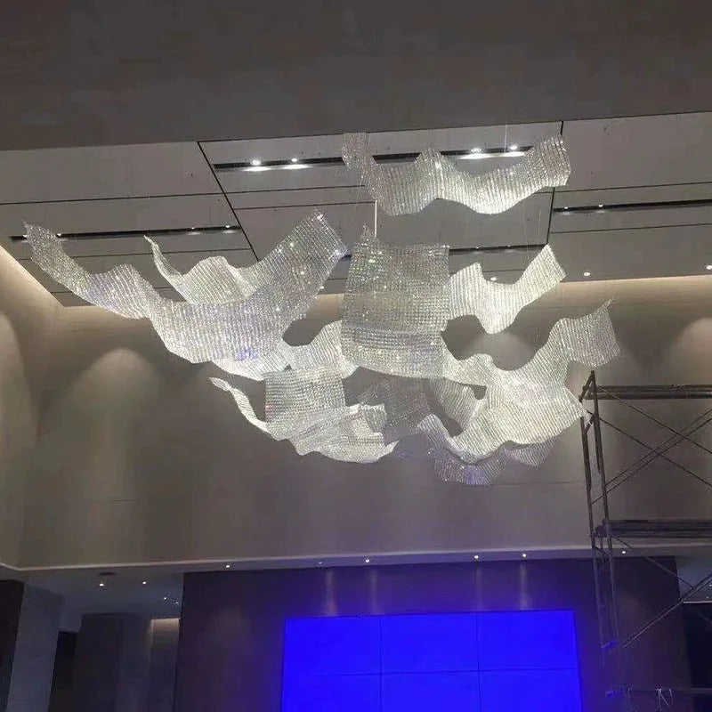 Afralia™ Modern Art Irregular Chandelier: Nordic Design, LED Lights, Customizable for Hotels