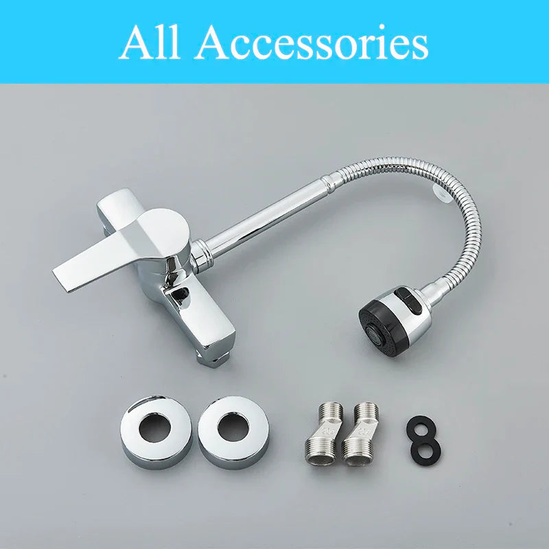 Afralia™ Chrome Kitchen Sink Faucet 360° Rotation Hot/Cold Mixer Taps