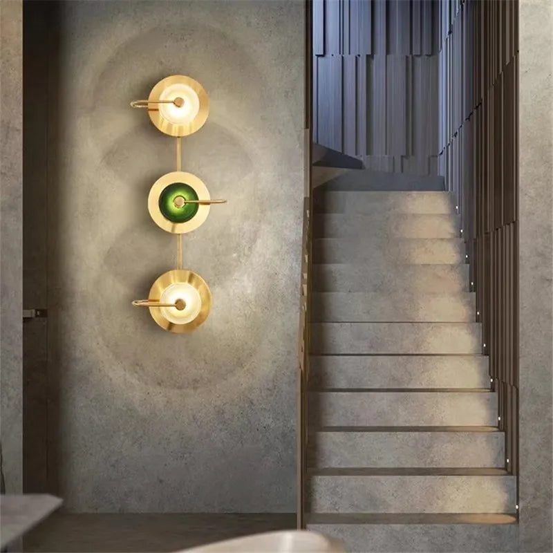 Afralia™ Glass Led Metal Wall Art Light | Nordic Minimalist & Vintage Decor for Living Room