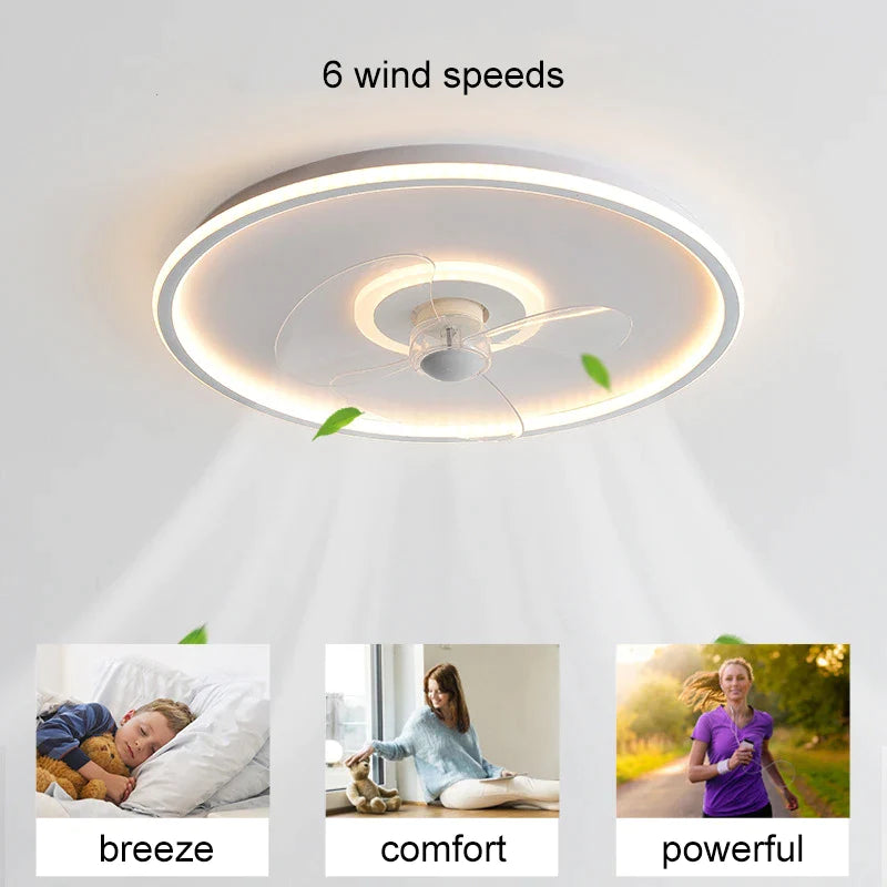 Afralia™ Ceiling Fan with LED Light & Remote Control, Ideal for Home Bedroom and Living Room