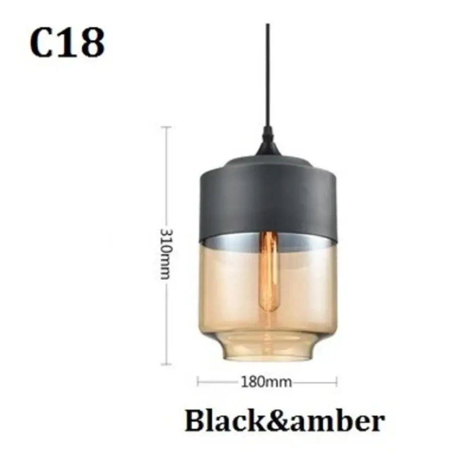Afralia™ Black Glass Pendant Light Fixture for Modern Indoor Decor & Dining Room