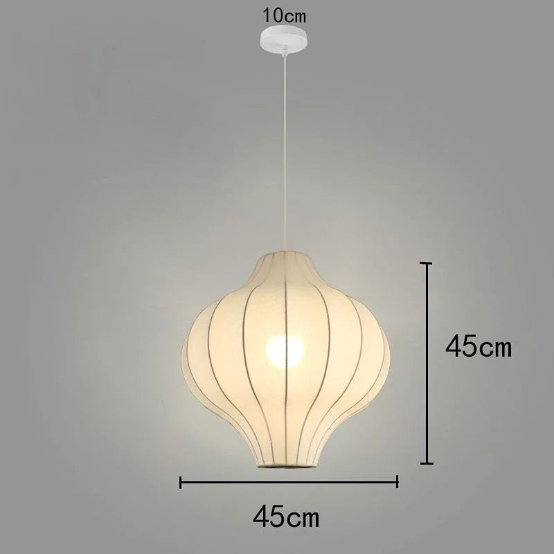 Afralia™ Nordic Fabric Lantern Pendant Chandelier for Bedroom Living Room Home Decor