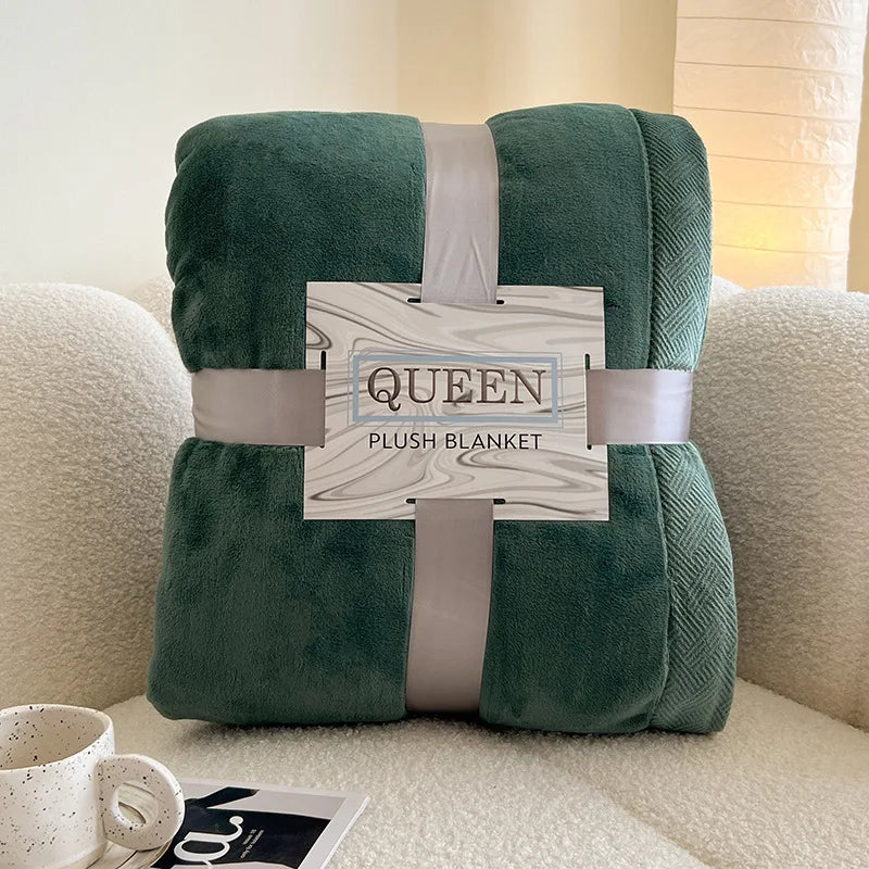 Afralia™ Luxury Soft Milk Velvet Raschel Blanket with Carved Edging