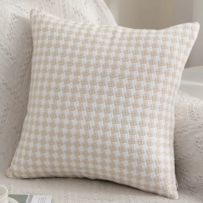 Afralia™ Striped Plaid Jacquard Crochet Pillow Case 50x50 - Nordic Simple Decorative Couch Pillows