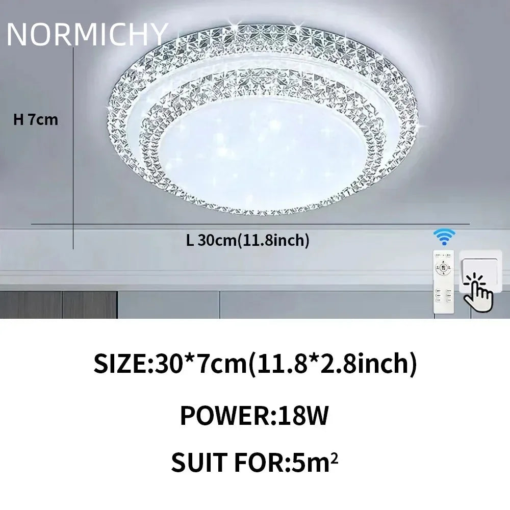 Afralia™ Diamond LED Ceiling Lamp White/Warm Light Modern Simple Design for Home Lighting