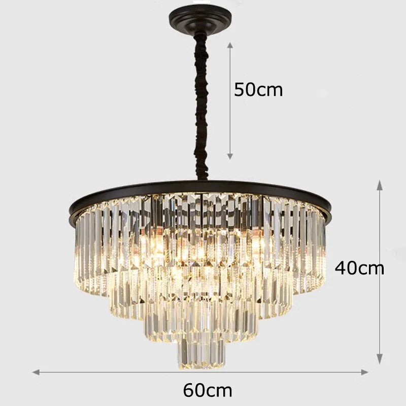 Afralia™ Crystal Chandelier Stair Pendant Light Interior Lighting for Modern Home Decor