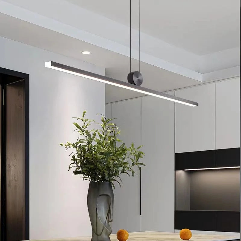 Afralia™ Modern Black Led Pendant Lamp for Dining Table, Minimalist Lighting for Home Decor