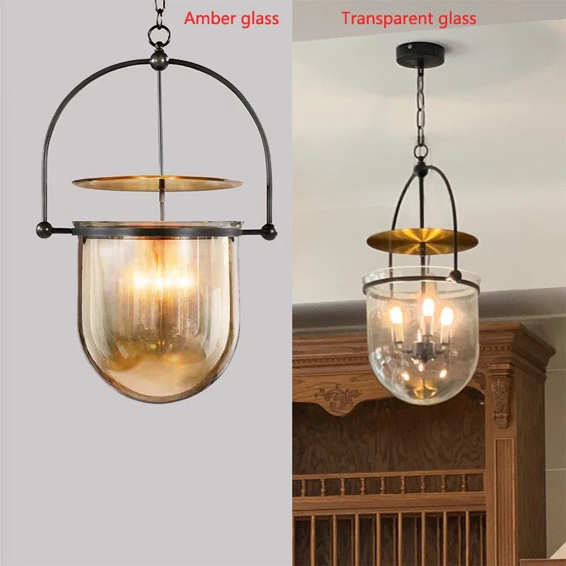 Afralia™ Glass Pendant Light: Vintage Scandinavian Ceiling Lamp for Dining Room, Bar, Bedroom