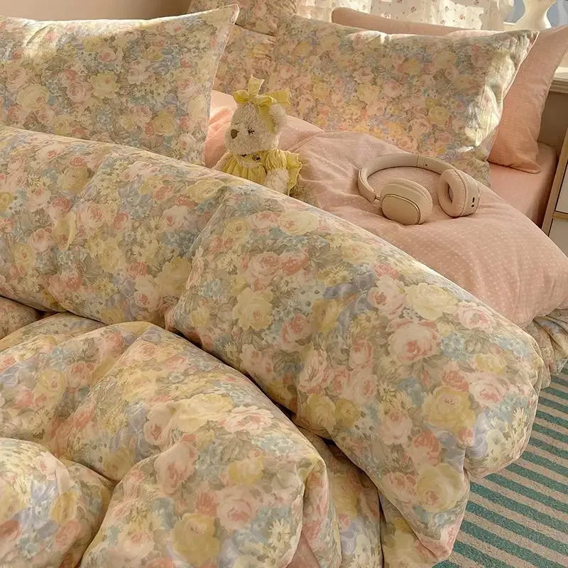 Afralia™ Cartoon Printed Cotton Bedding Set - Soft, Skin-Friendly Duvet Cover