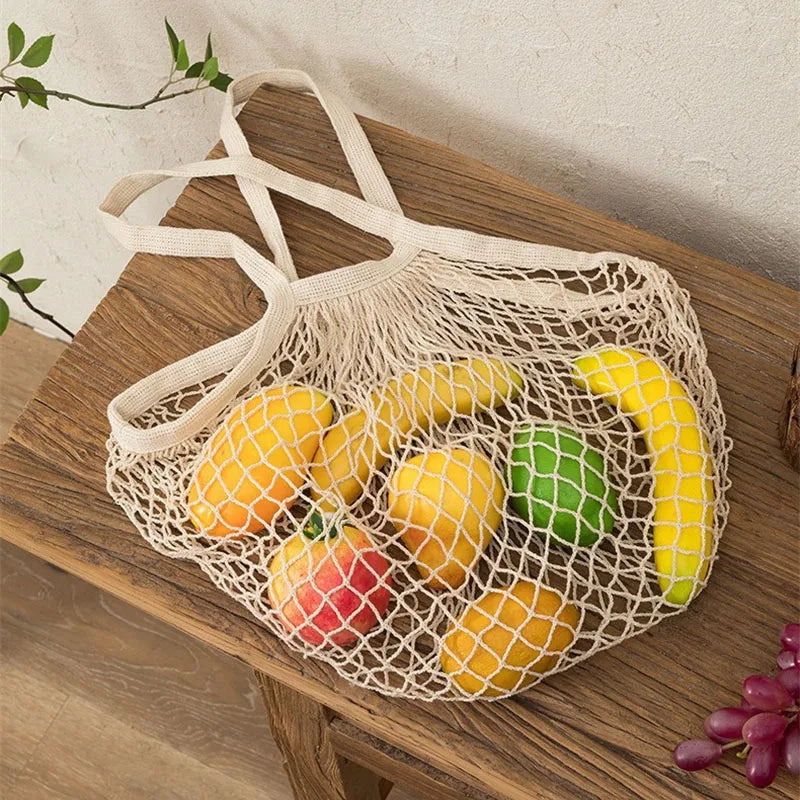 Afralia™ Mesh Net Tote Bag for Shopping & Produce - Reusable & Washable