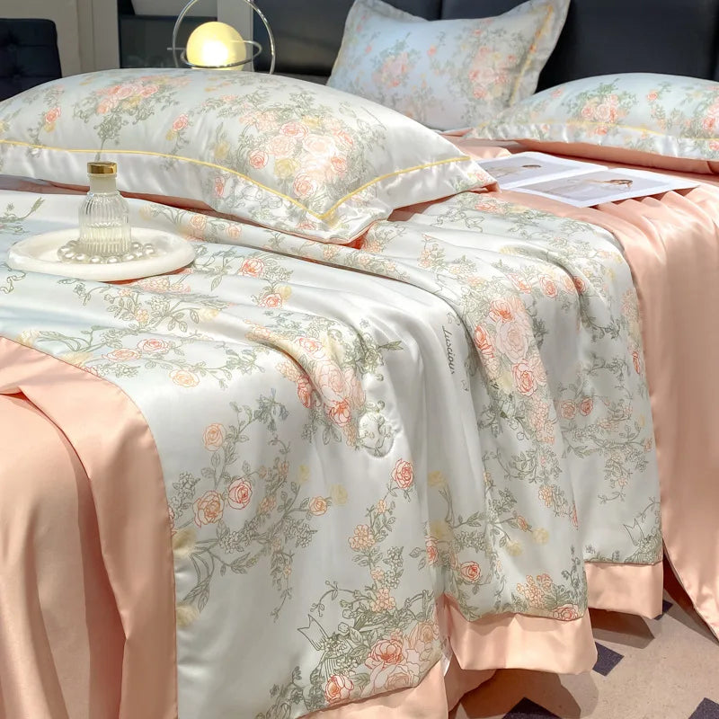 Afralia™ Silky Washed Summer Quilt - Skin-Friendly & Breathable Light Luxury Comforter