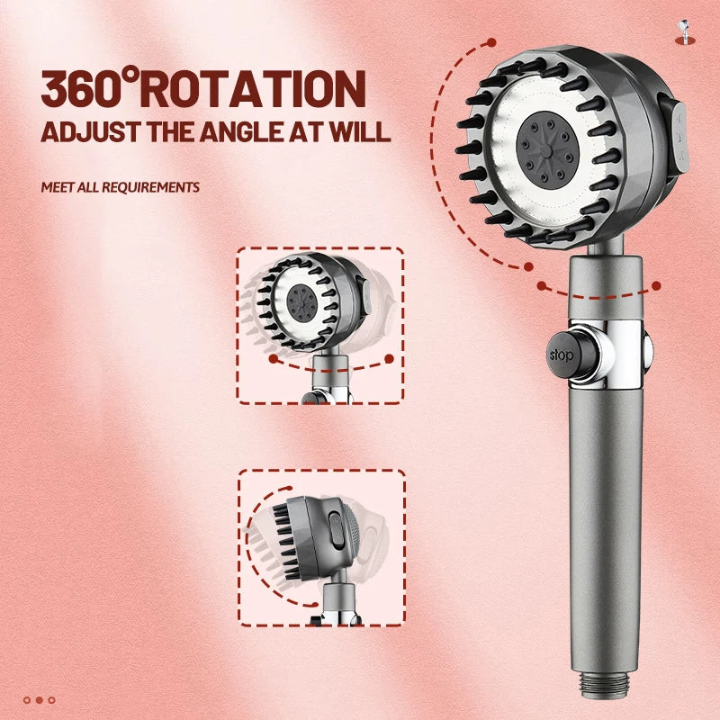 Afralia™ Rainfall Shower Head with Hose, 3 Modes, High Pressure Boost, Adjustable Filter