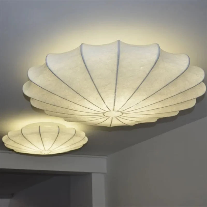 Afralia™ Wabi Sabi Cream Silk Pendant Lamp - Elegant Nordic Style Flower Hang Light