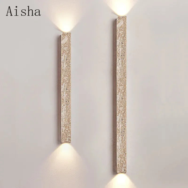 Afralia™ Yellow Cave Stone Wall Lamp 60cm LED Sconces