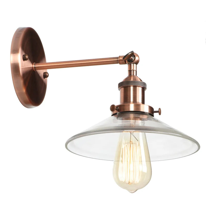 Afralia™ Vintage Industrial LED Wall Sconce with Clear Glass, Artistic Light Fixture