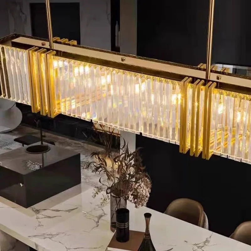 Afralia™ Modern Luxury Crystal LED Chandelier for Dining Kitchen Lighting Fixtures