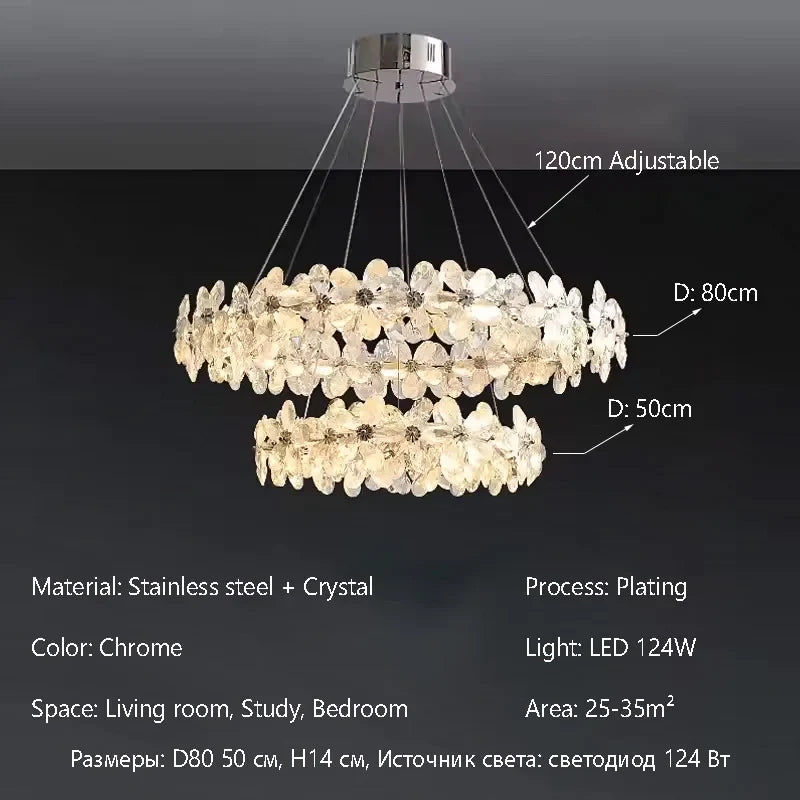 Afralia™ Crystal LED Chandelier: French Style Chrome Plated Pendant Light for Home Decor