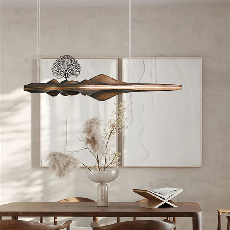 Nordic Wood Resin Pendant Lamp by Afralia™ - Modern Indoor Lighting Decor