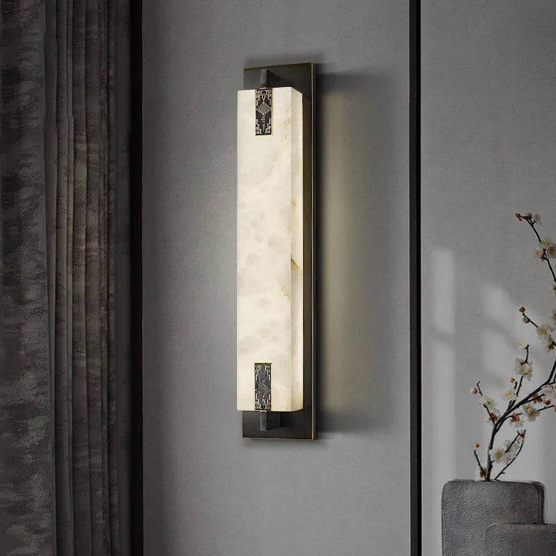 Afralia™ Marble Brass Led Wall Lamp: Elegant Illumination for Home, Hotel, and Teahouse