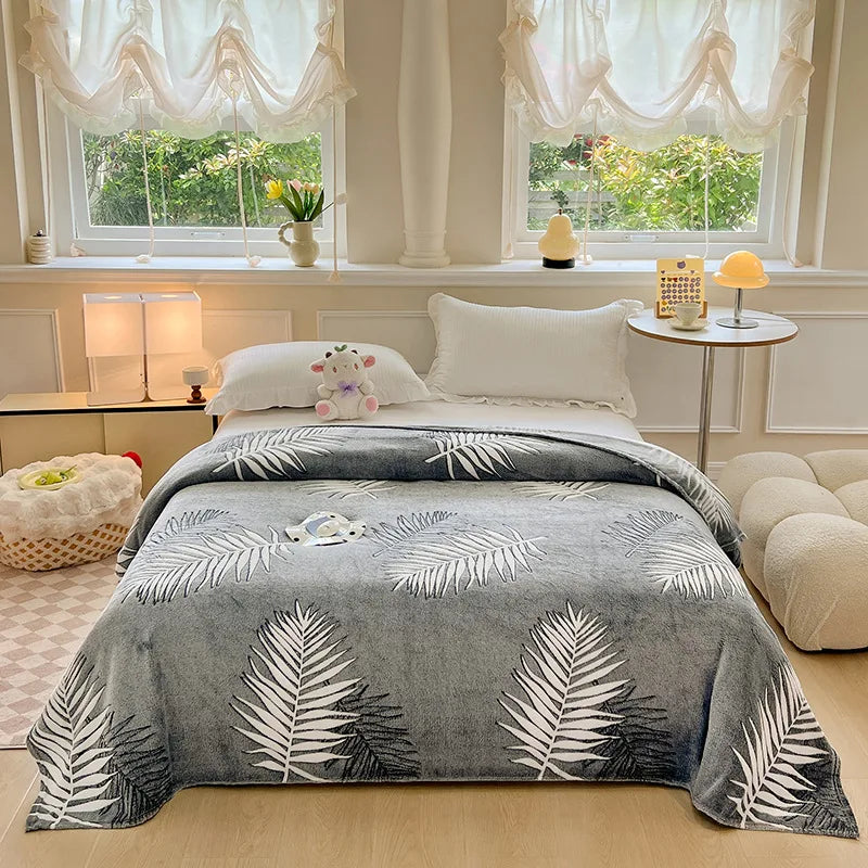 Afralia™ Dinosaur Patterns Snowflake Velvet Blanket in Various Sizes for Home/Office