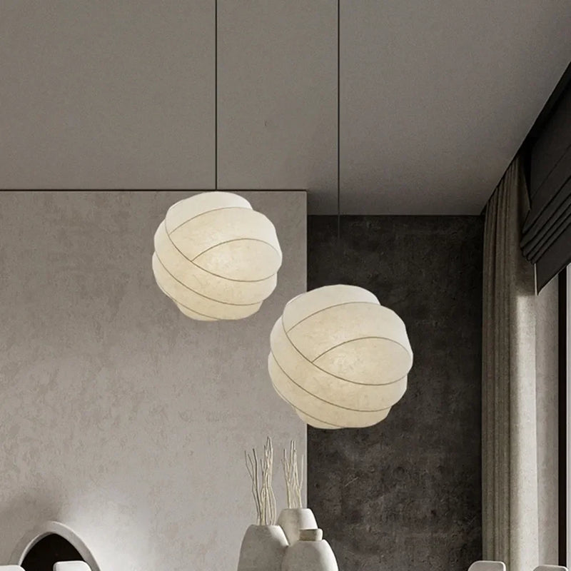 Afralia™ Wabi Sabi Silk Pendant Light for Living Room and Dining Table