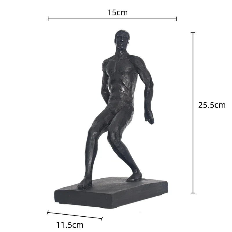 Afralia™ Nude Figure Sculpture Bookshelf Storage Rack Sports Decor Figurine