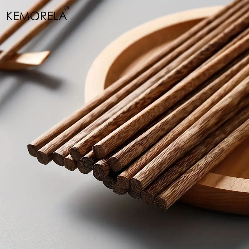 Afralia™ 5PCS Natural Wooden Chopsticks - Japanese Hotel Restaurant Special Chopsticks For Ramen Rice