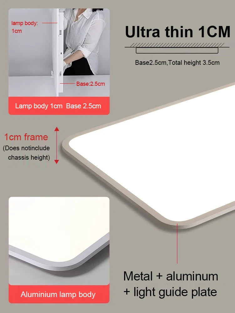 Afralia™ LED Ceiling Light: Nordic Style Ultra Thin Square Lamp for Living Room and Bedroom