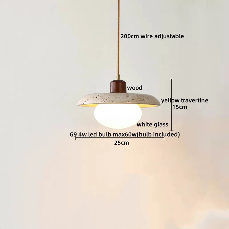 Afralia™ Yellow Hole Stone LED Pendant Light for Bedroom Dining Room Restaurant