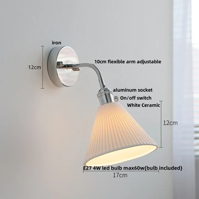 Afralia™ Glass Wall Light Fixture with Pull Chain Switch, Adjustable Arm, Modern Nordic Design