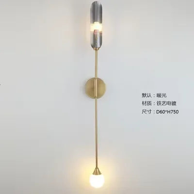 Afralia™ Golden Inclined Tube Wall Lamp for Modern Luxury Decor in Living Room