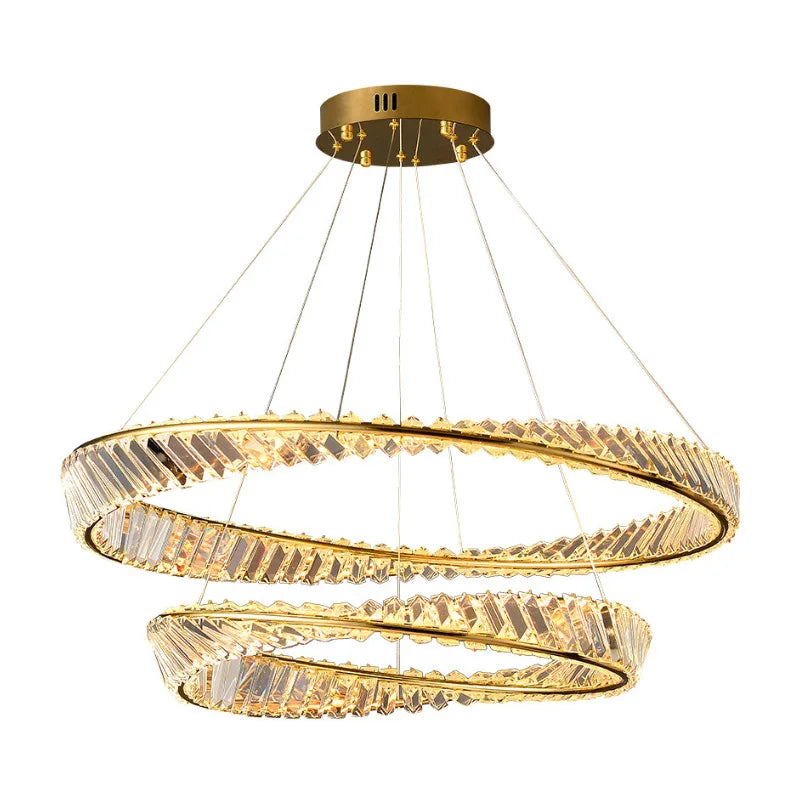 Afralia™ Crystal LED Chandelier: Elegant Irregular Ring Pendant Light for Modern Home Decor