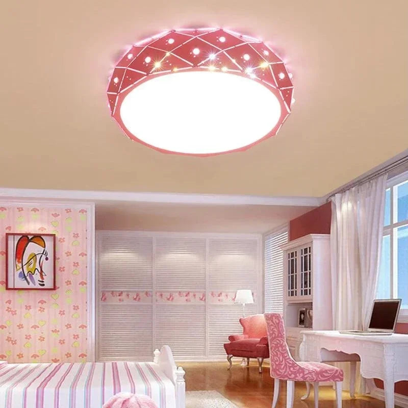 Afralia™ Pink Kawaii LED Ceiling Light for Girl's Bedroom