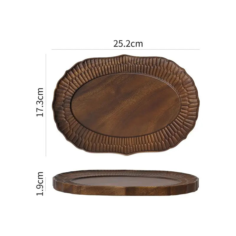 Afralia™ Wooden Plates, Tea Plates, Dinner Plates, Fruit Trays, Household Walnut