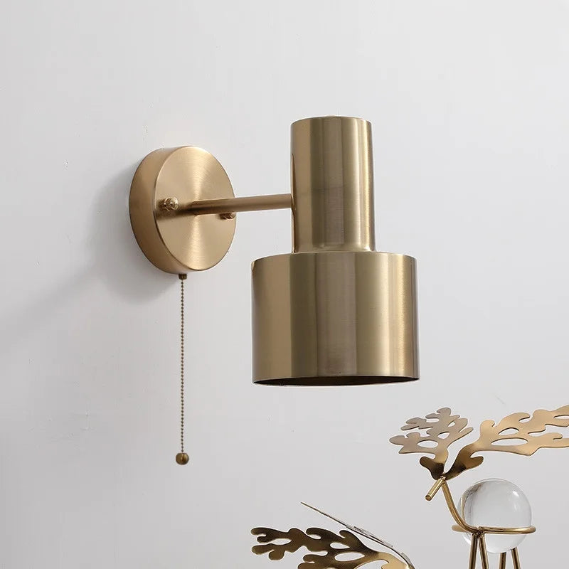 Afralia™ LED Wall Lamp with Pull Chain Switch for Modern Home Decor